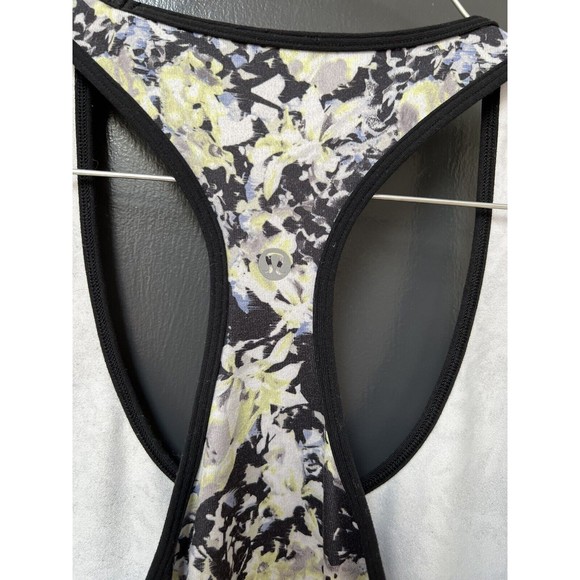 Lululemon Women's Cool Racerback Tank-Top Floral Print Green W Purple Sz 6 - Picture 4 of 4